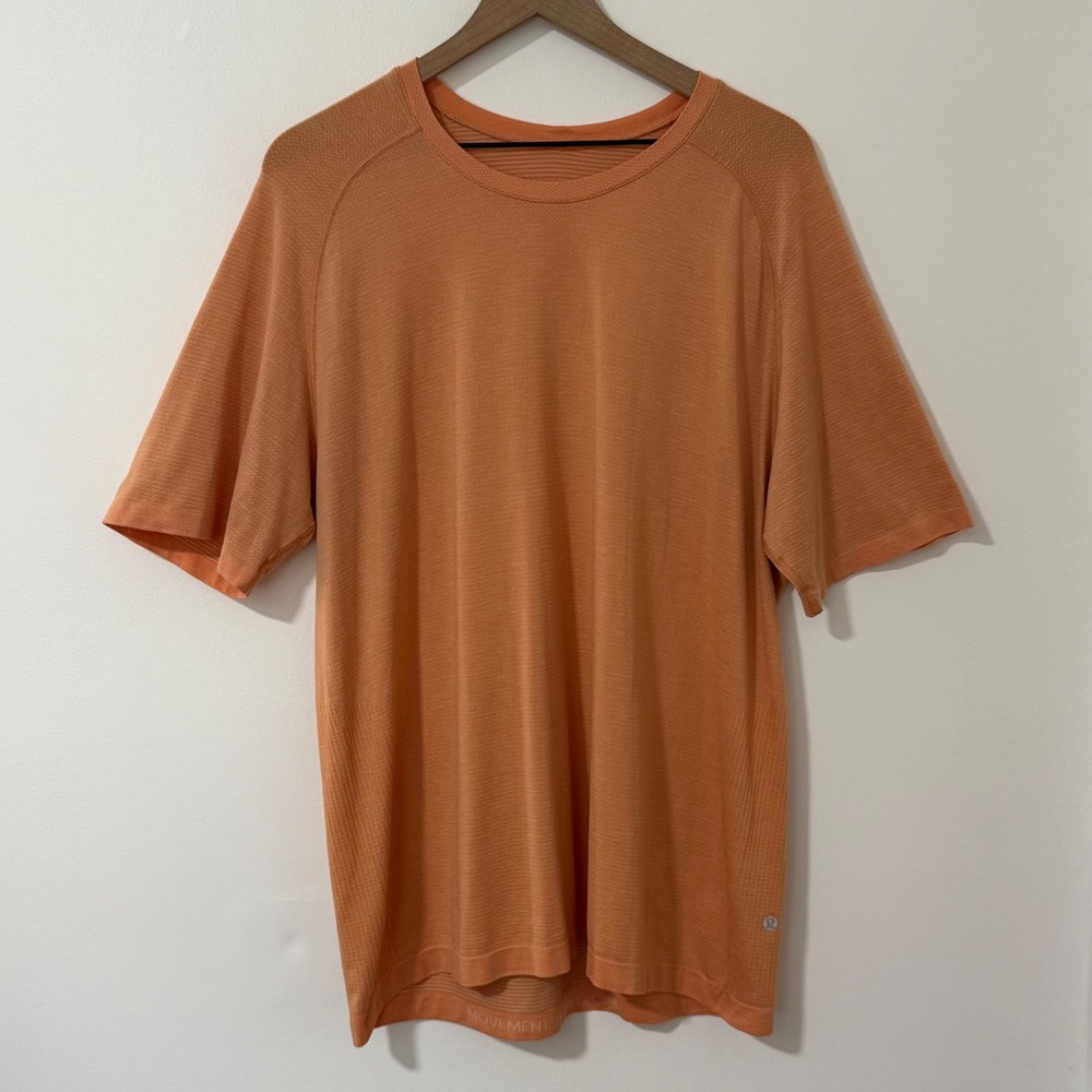 Lululemon Metal Vent Tech Shirt Mens XXL Orange Short Sleeve Gym Activewear